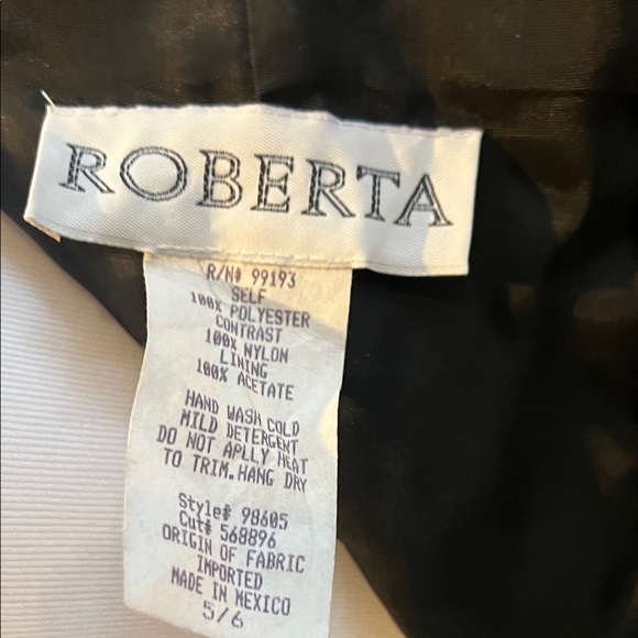 Vintage Roberta 80's Black Halter Dress with Light Blue Polka Dots Size 5/6 - Picture 2 of 9